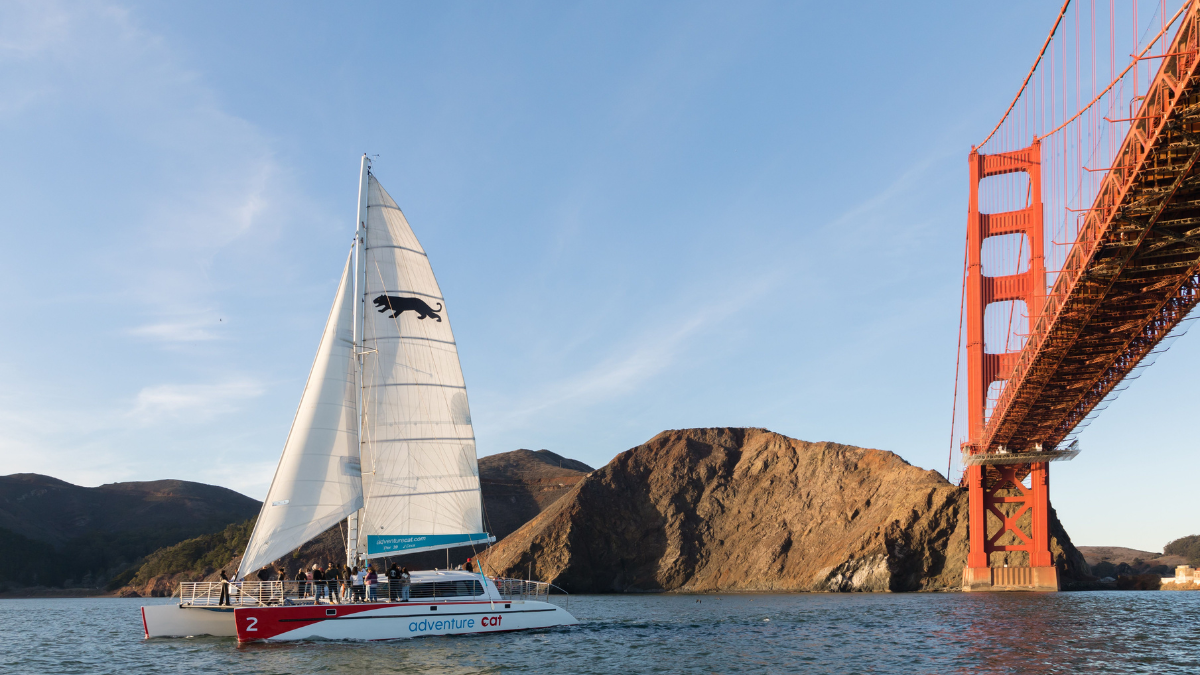 sailing under the golden gate bridge