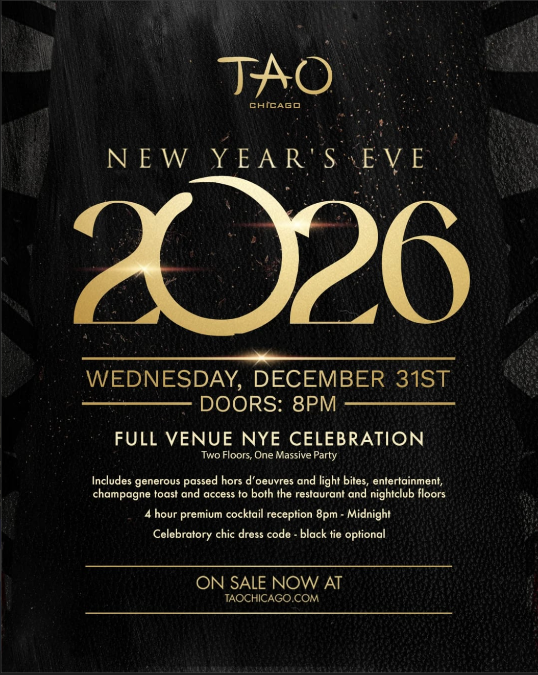 New Year's Eve 2026 @ TAO Chicago! New Year's Eve 2026 @ TAO Chicago!
